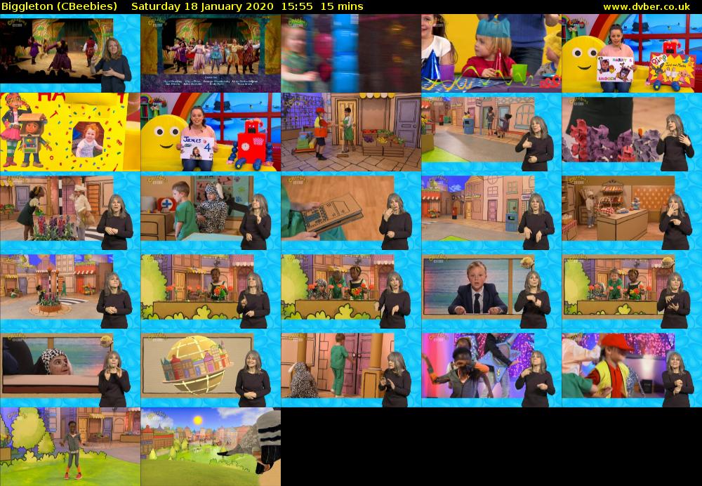 Biggleton (CBeebies) Saturday 18 January 2020 15:55 - 16:10