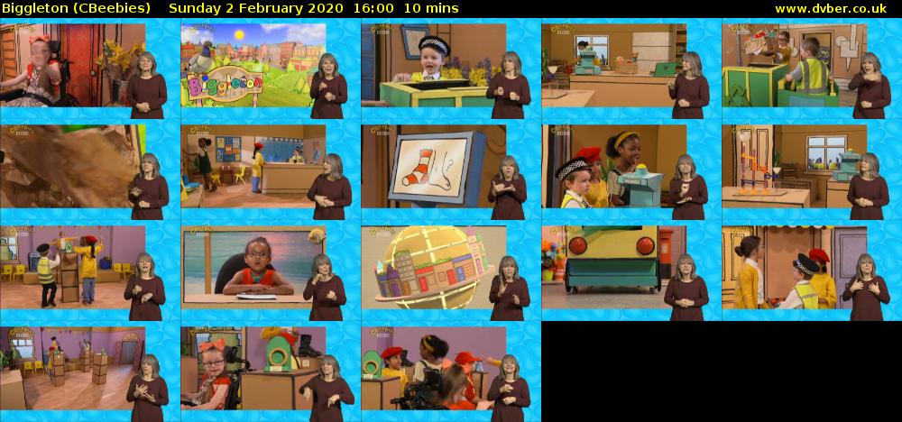 Biggleton (CBeebies) Sunday 2 February 2020 16:00 - 16:10
