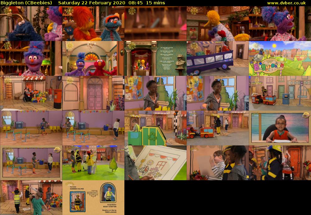 Biggleton (CBeebies) Saturday 22 February 2020 08:45 - 09:00