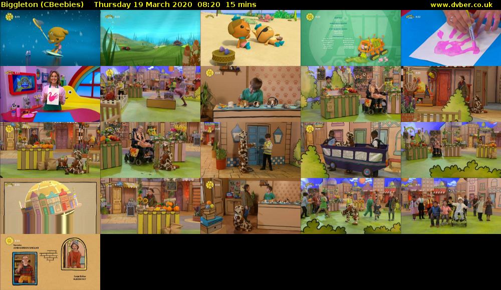 Biggleton (CBeebies) Thursday 19 March 2020 08:20 - 08:35
