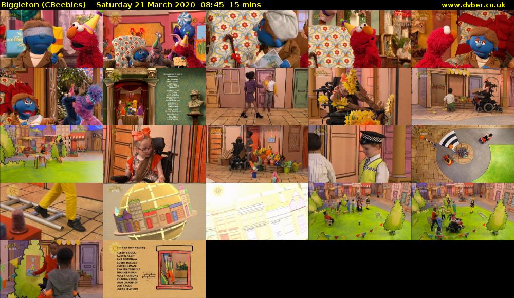 Biggleton (CBeebies) Saturday 21 March 2020 08:45 - 09:00
