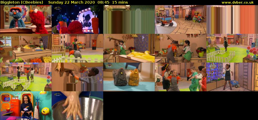 Biggleton (CBeebies) Sunday 22 March 2020 08:45 - 09:00