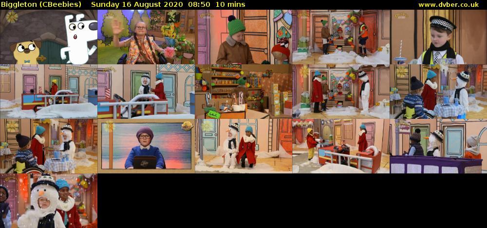 Biggleton (CBeebies) Sunday 16 August 2020 08:50 - 09:00