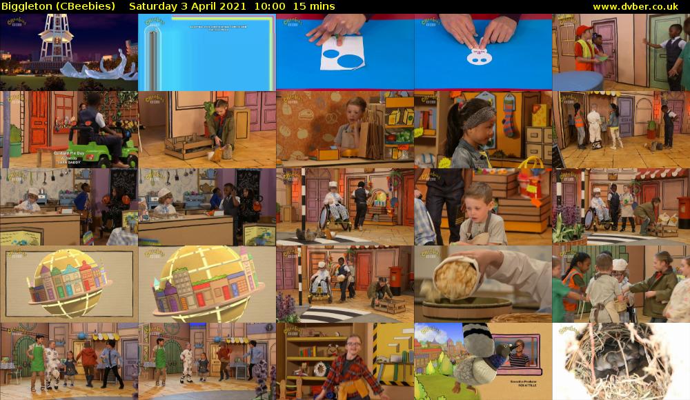 Biggleton (CBeebies) Saturday 3 April 2021 10:00 - 10:15