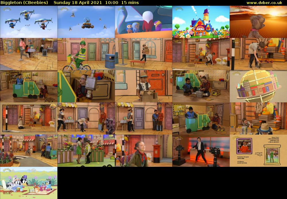 Biggleton (CBeebies) Sunday 18 April 2021 10:00 - 10:15
