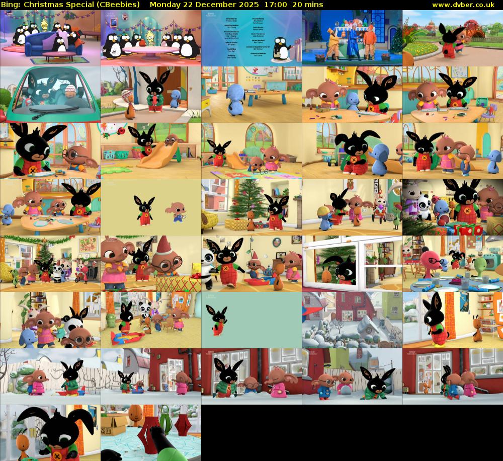 Bing: Christmas Special (CBeebies) Monday 22 December 2025 17:00 - 17:20