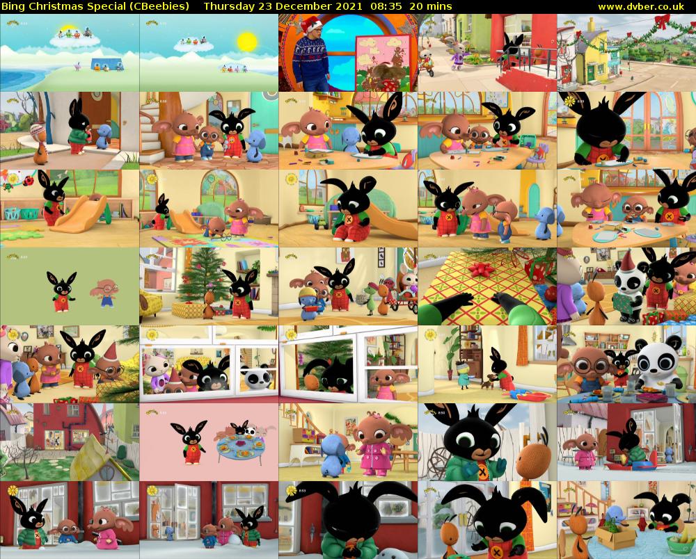 Bing Christmas Special (CBeebies) Thursday 23 December 2021 08:35 - 08:55