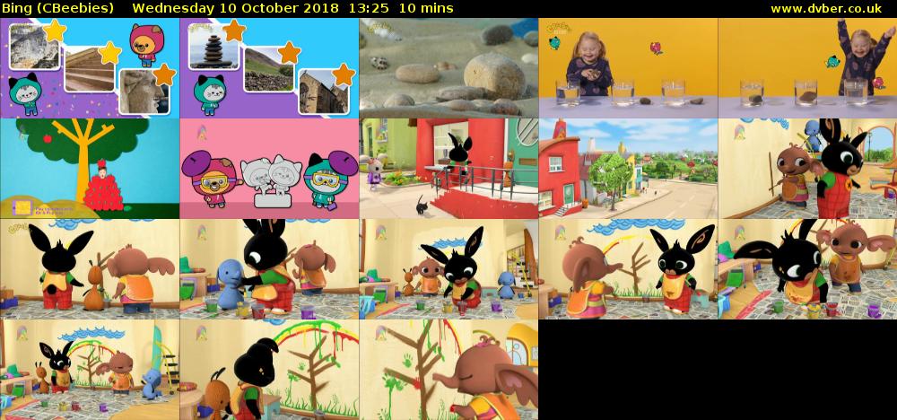 Bing (CBeebies) Wednesday 10 October 2018 13:25 - 13:35
