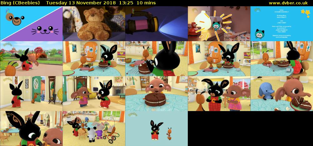 Bing (CBeebies) Tuesday 13 November 2018 13:25 - 13:35