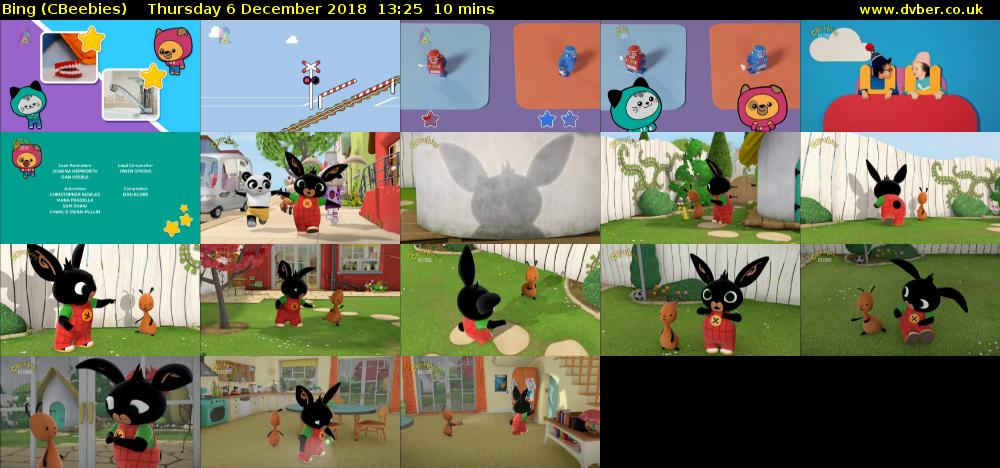 Bing (CBeebies) Thursday 6 December 2018 13:25 - 13:35