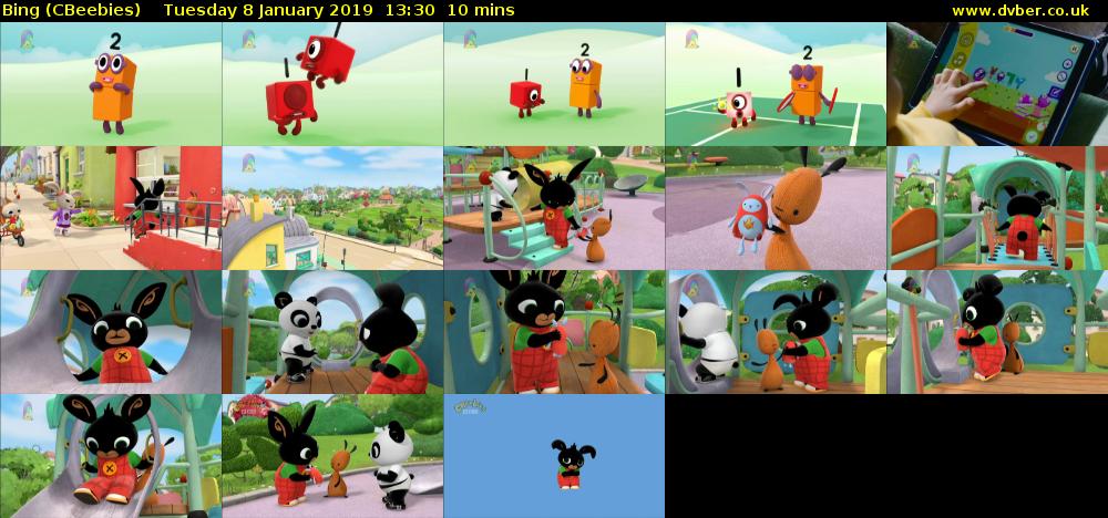 Bing (CBeebies) Tuesday 8 January 2019 13:30 - 13:40