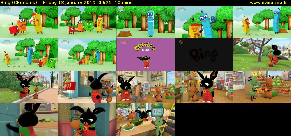 Bing (CBeebies) Friday 18 January 2019 09:25 - 09:35