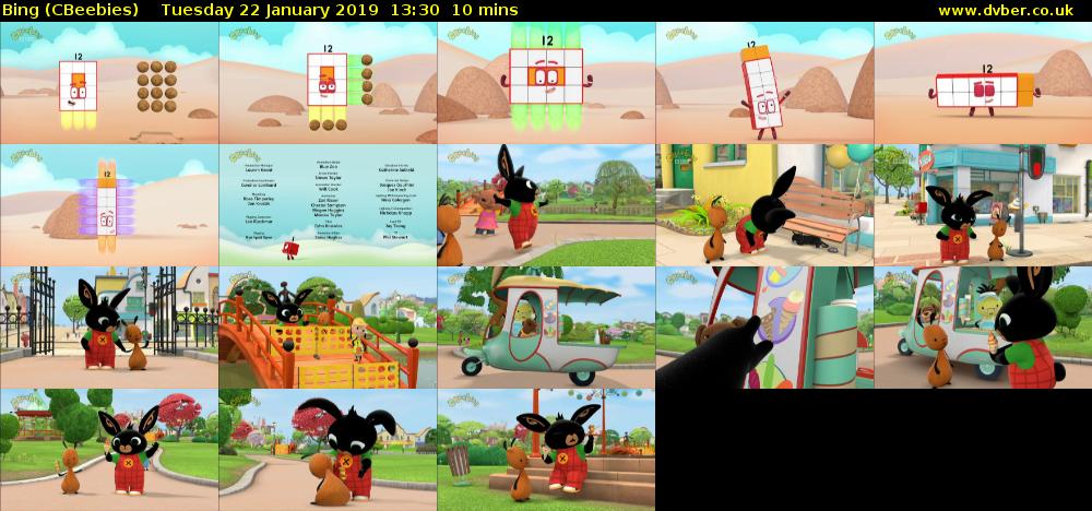 Bing (CBeebies) Tuesday 22 January 2019 13:30 - 13:40