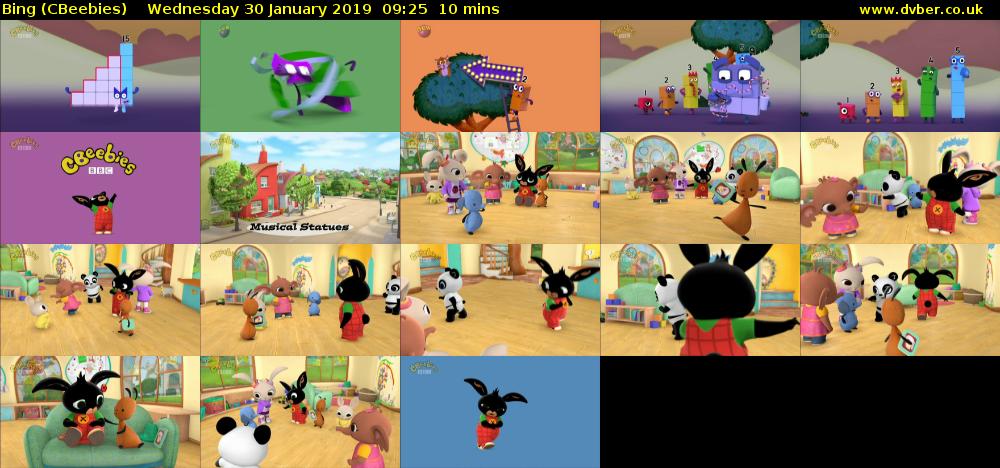 Bing (CBeebies) Wednesday 30 January 2019 09:25 - 09:35