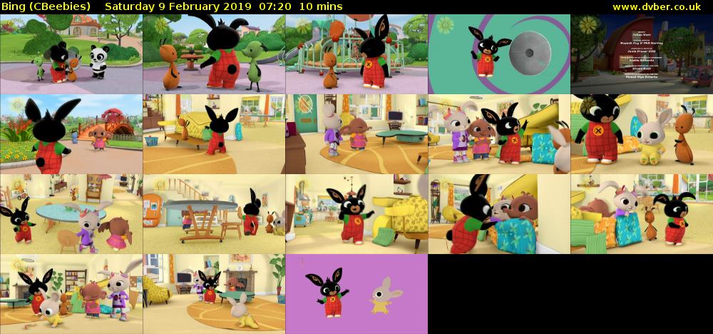 Bing (CBeebies) Saturday 9 February 2019 07:20 - 07:30