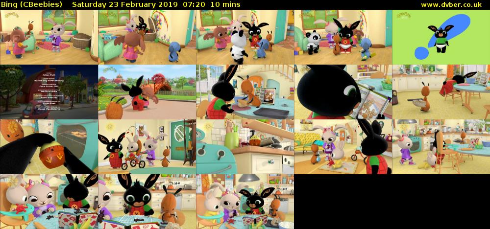 Bing (CBeebies) Saturday 23 February 2019 07:20 - 07:30