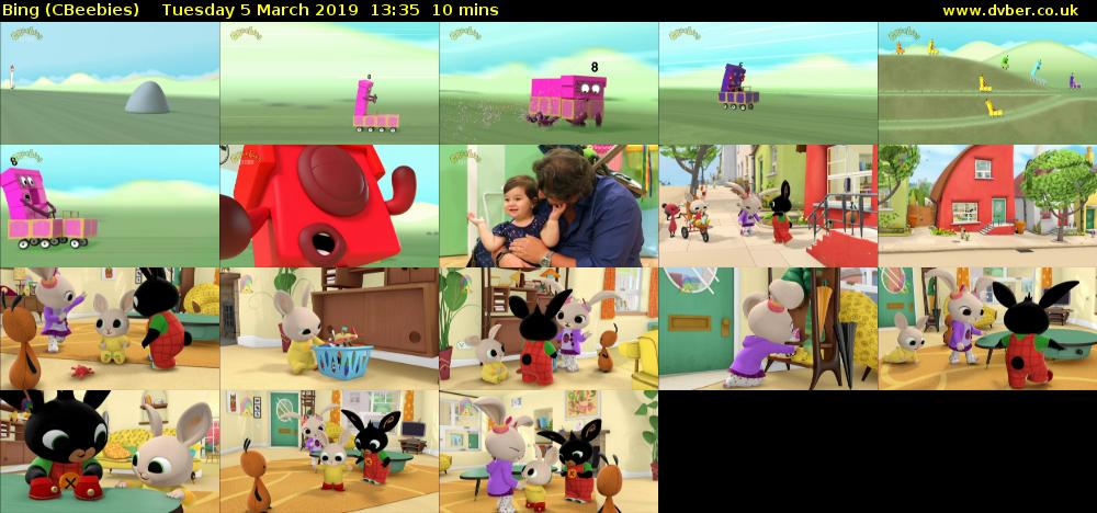 Bing (CBeebies) Tuesday 5 March 2019 13:35 - 13:45