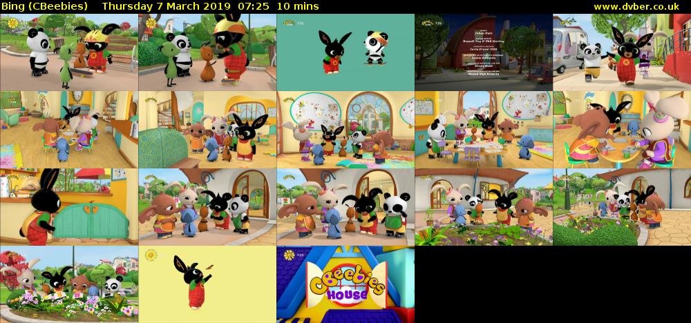 Bing (CBeebies) Thursday 7 March 2019 07:25 - 07:35