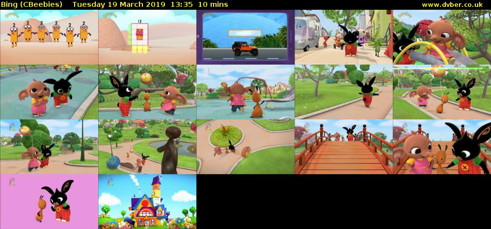 Bing (CBeebies) Tuesday 19 March 2019 13:35 - 13:45