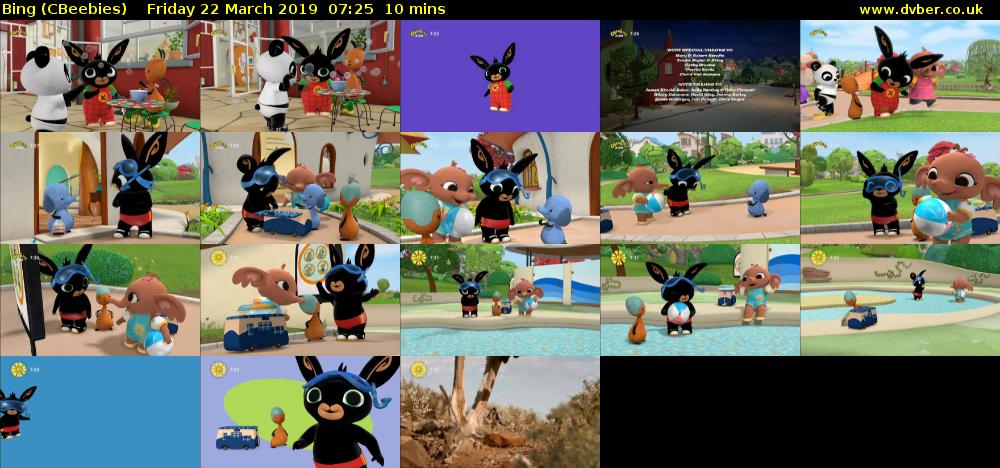 Bing (CBeebies) Friday 22 March 2019 07:25 - 07:35