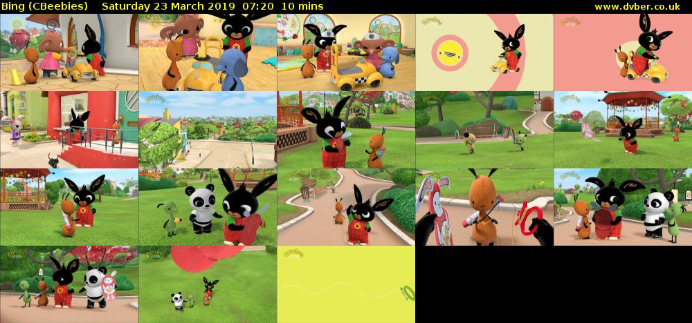 Bing (CBeebies) Saturday 23 March 2019 07:20 - 07:30