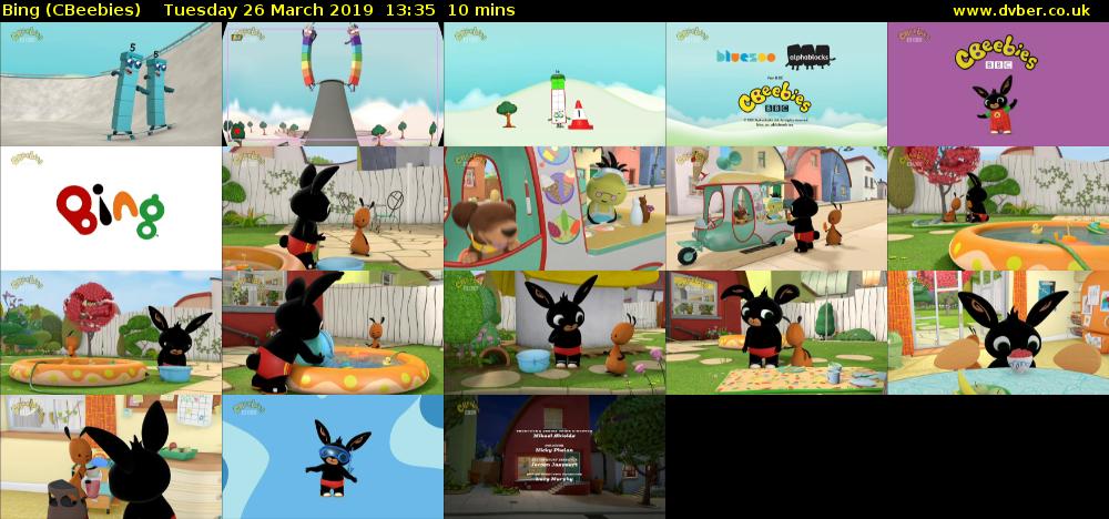 Bing (CBeebies) Tuesday 26 March 2019 13:35 - 13:45