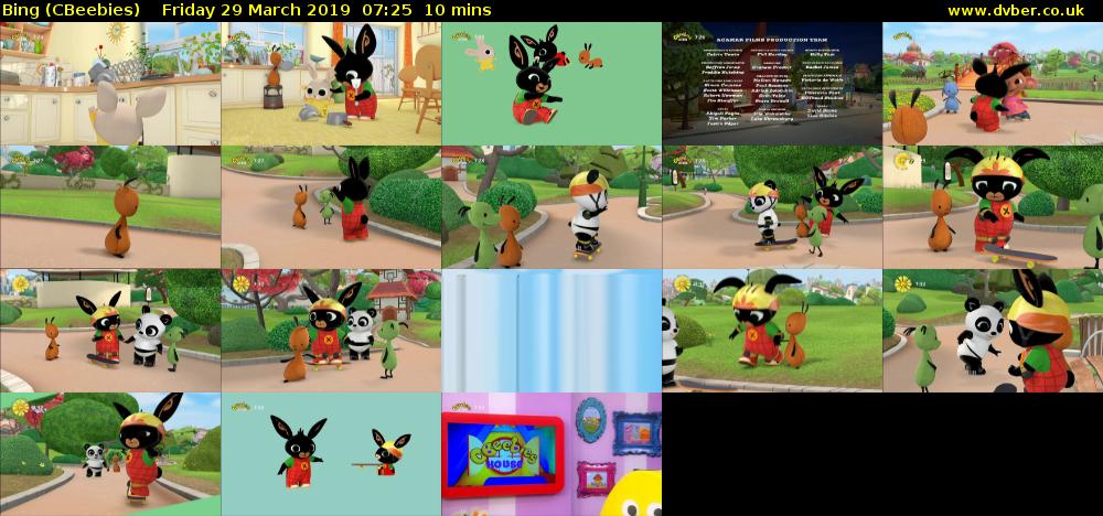 Bing (CBeebies) Friday 29 March 2019 07:25 - 07:35