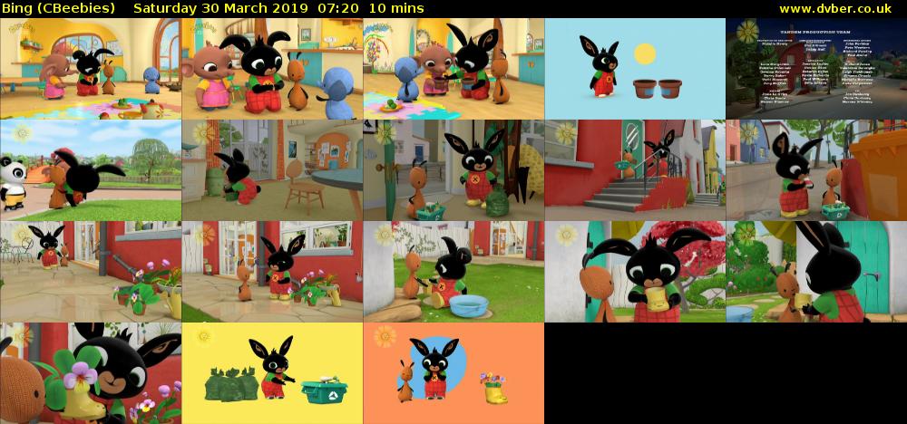 Bing (CBeebies) Saturday 30 March 2019 07:20 - 07:30