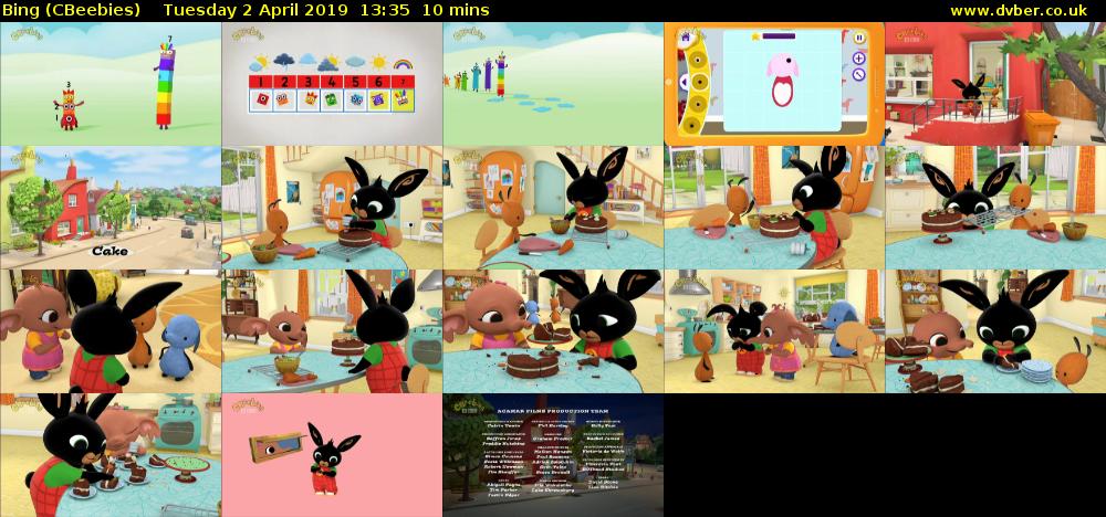 Bing (CBeebies) Tuesday 2 April 2019 13:35 - 13:45