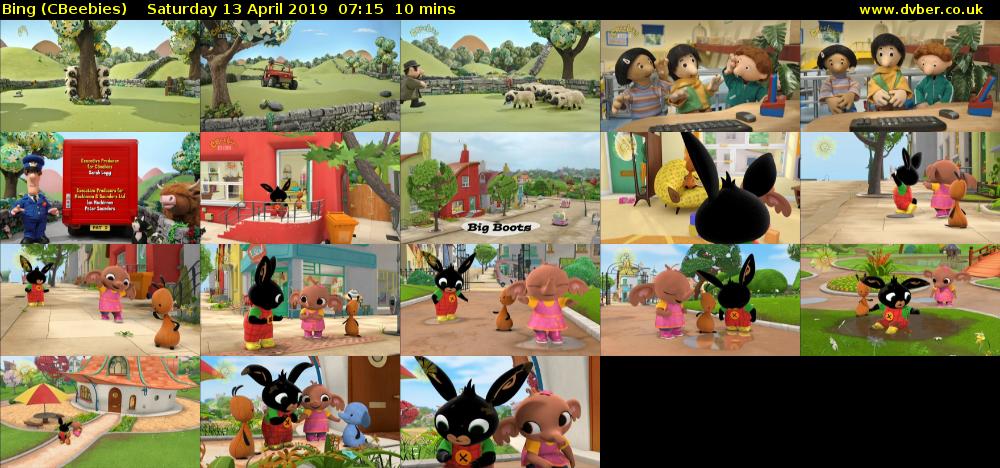 Bing (CBeebies) Saturday 13 April 2019 07:15 - 07:25