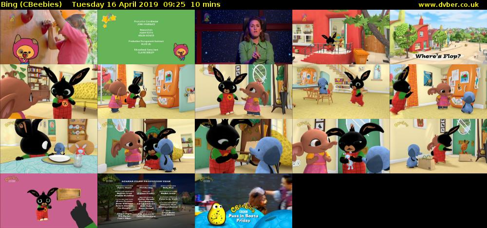 Bing (CBeebies) Tuesday 16 April 2019 09:25 - 09:35