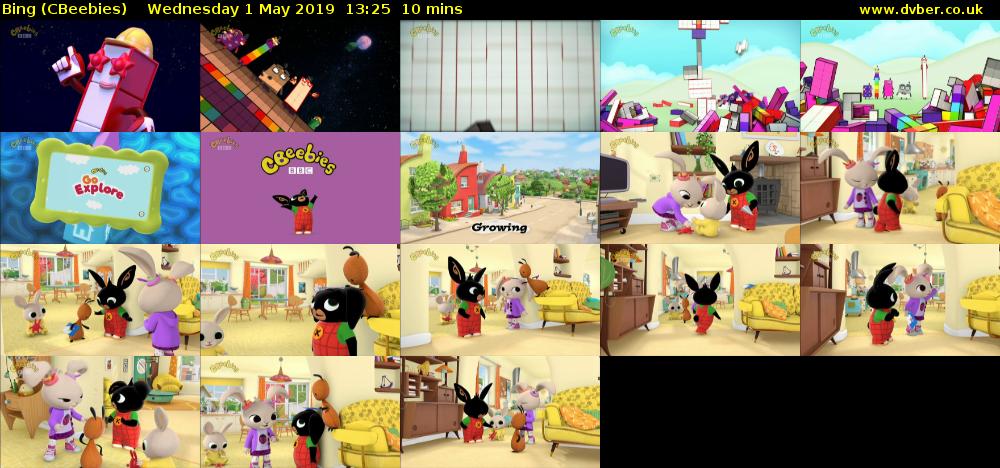 Bing (CBeebies) Wednesday 1 May 2019 13:25 - 13:35