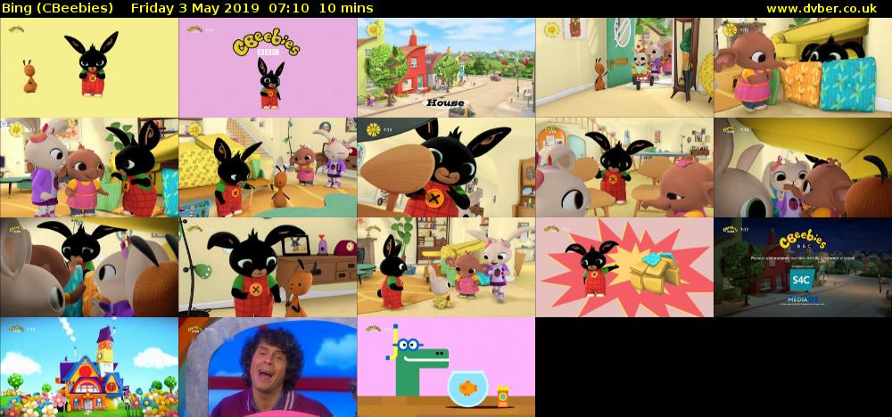 Bing (CBeebies) Friday 3 May 2019 07:10 - 07:20