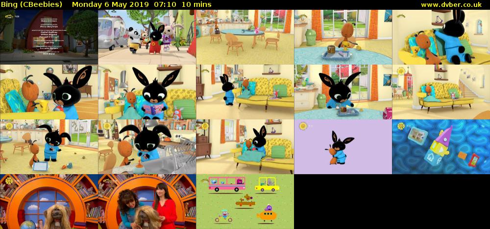Bing (CBeebies) Monday 6 May 2019 07:10 - 07:20