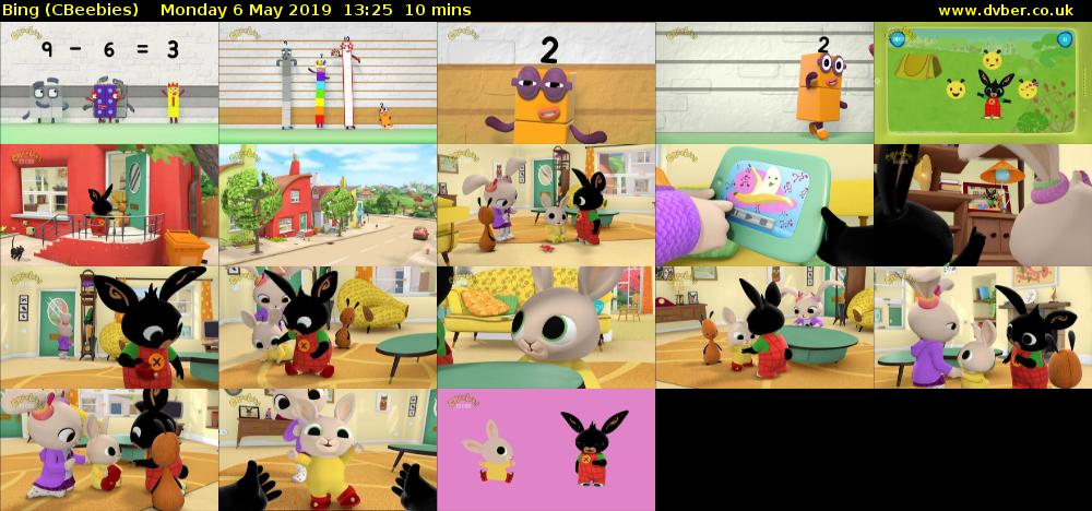 Bing (CBeebies) Monday 6 May 2019 13:25 - 13:35