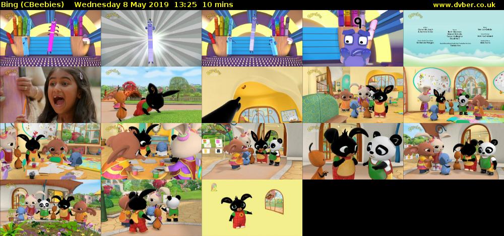 Bing (CBeebies) Wednesday 8 May 2019 13:25 - 13:35