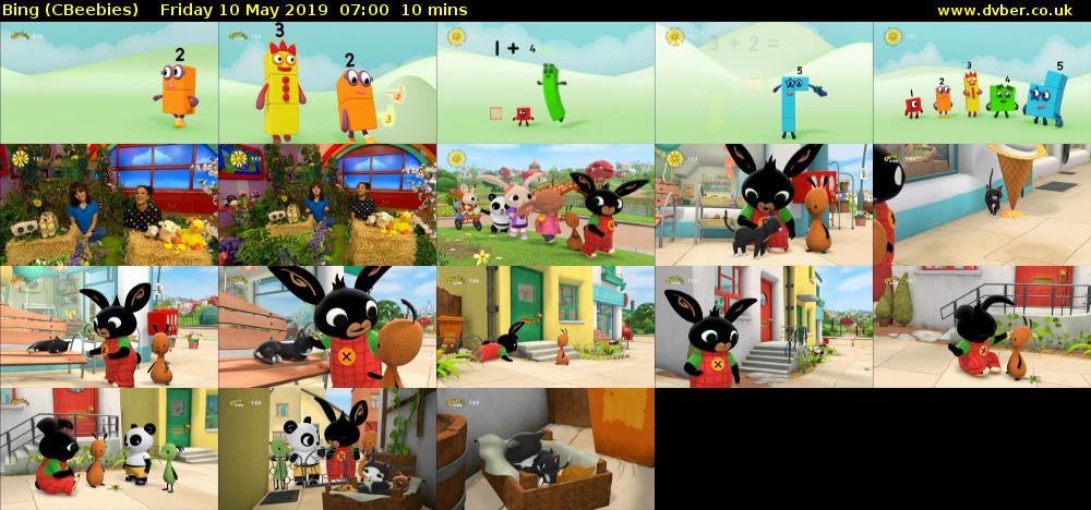 Bing (CBeebies) Friday 10 May 2019 07:00 - 07:10
