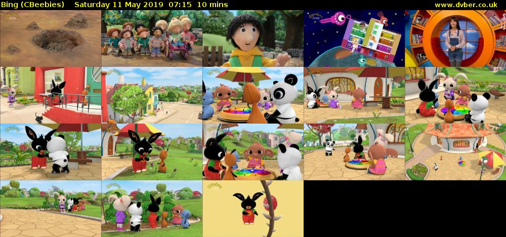 Bing (CBeebies) Saturday 11 May 2019 07:15 - 07:25