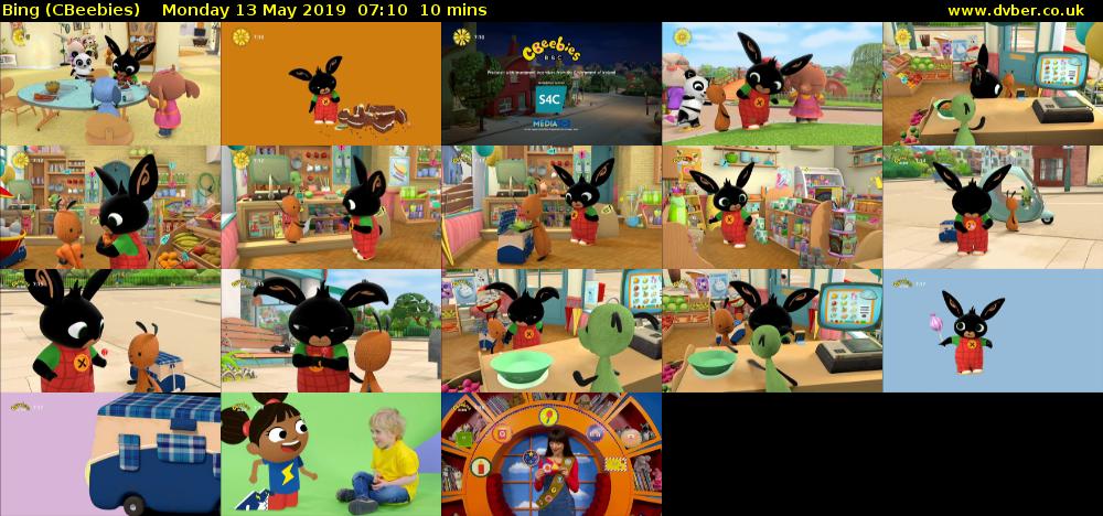 Bing (CBeebies) Monday 13 May 2019 07:10 - 07:20