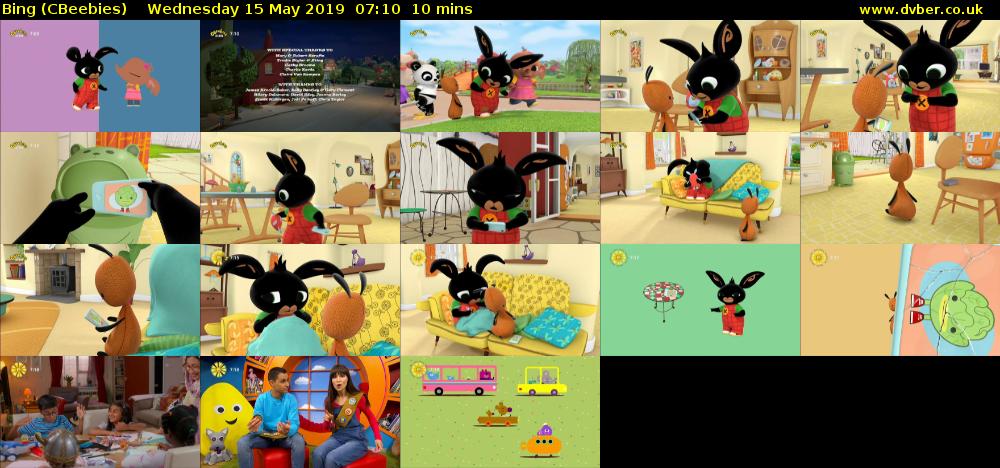 Bing (CBeebies) Wednesday 15 May 2019 07:10 - 07:20