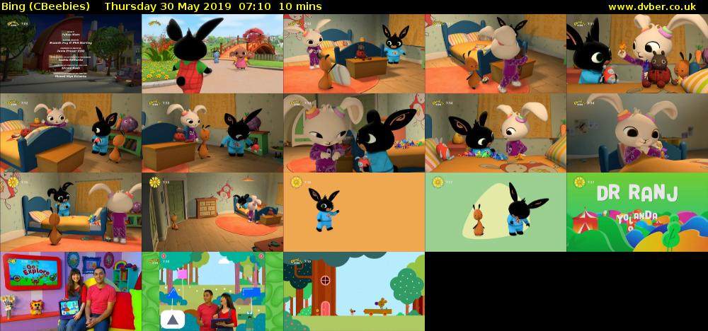 Bing (CBeebies) Thursday 30 May 2019 07:10 - 07:20