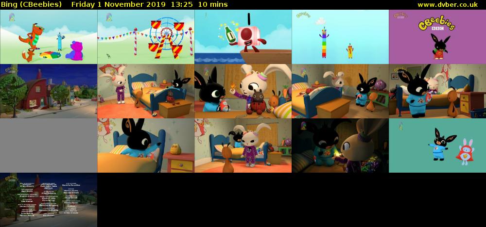 Bing (CBeebies) Friday 1 November 2019 13:25 - 13:35