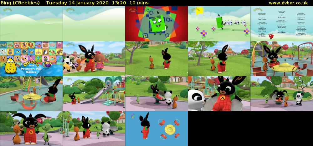Bing (CBeebies) Tuesday 14 January 2020 13:20 - 13:30