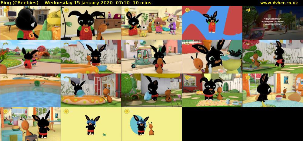 Bing (CBeebies) Wednesday 15 January 2020 07:10 - 07:20