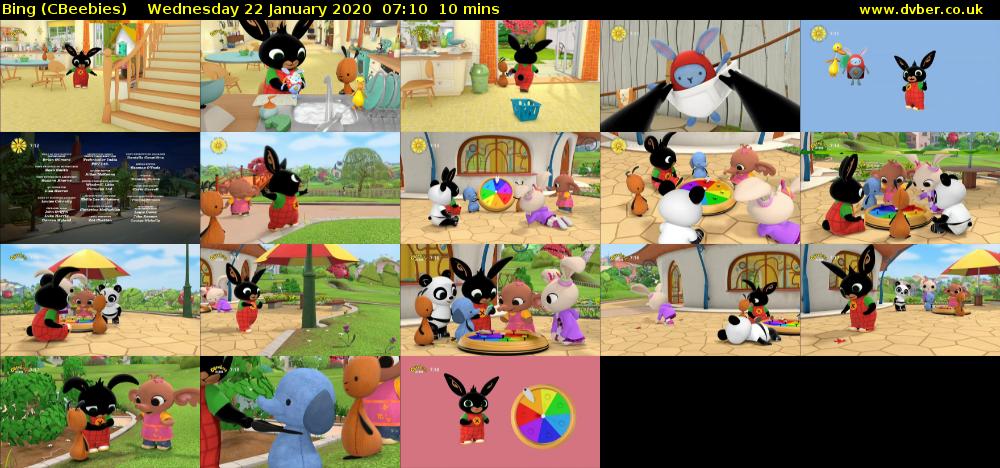 Bing (CBeebies) Wednesday 22 January 2020 07:10 - 07:20