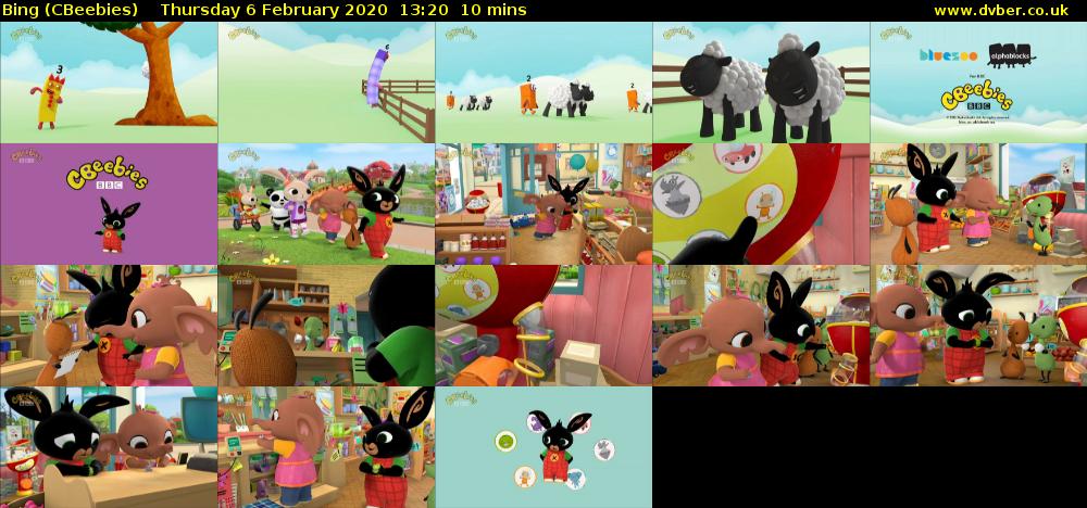 Bing (CBeebies) Thursday 6 February 2020 13:20 - 13:30