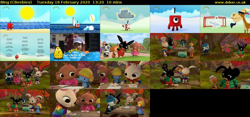 Bing (CBeebies) Tuesday 18 February 2020 13:20 - 13:30