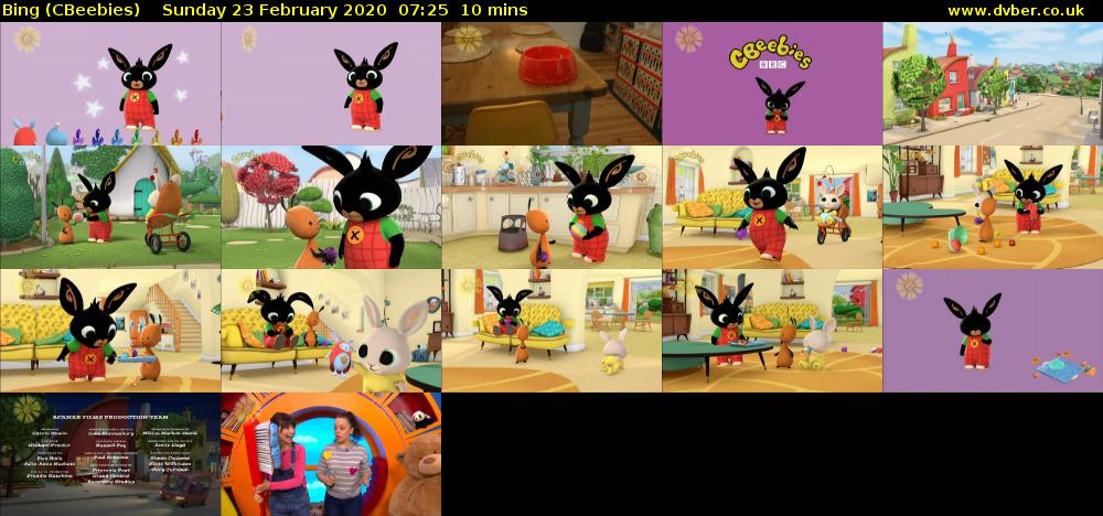 Bing (CBeebies) Sunday 23 February 2020 07:25 - 07:35
