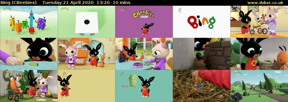 Bing (CBeebies) Tuesday 21 April 2020 13:20 - 13:30