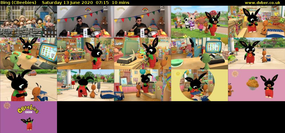 Bing (CBeebies) Saturday 13 June 2020 07:15 - 07:25